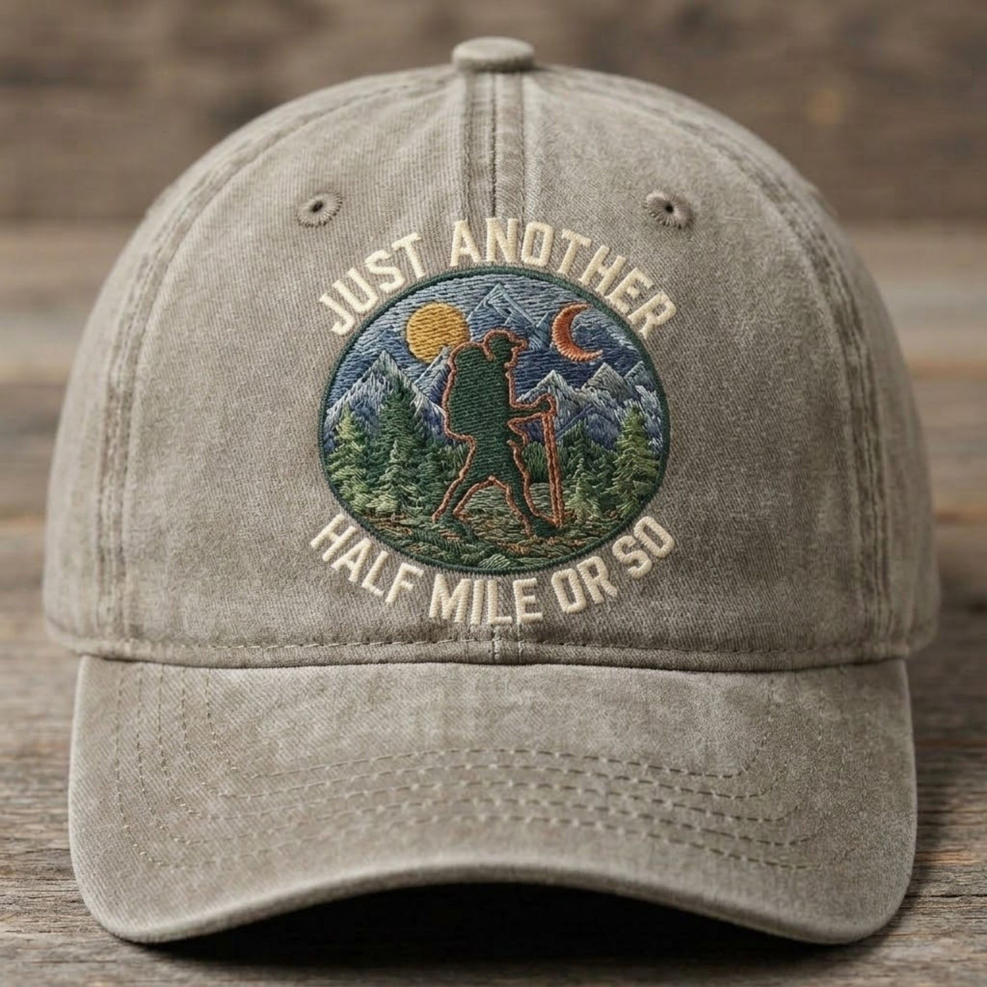 Just Another Half Mile Hiking Embroidered Baseball Cap - Mountain Adventure Hat for Outdoor Lovers