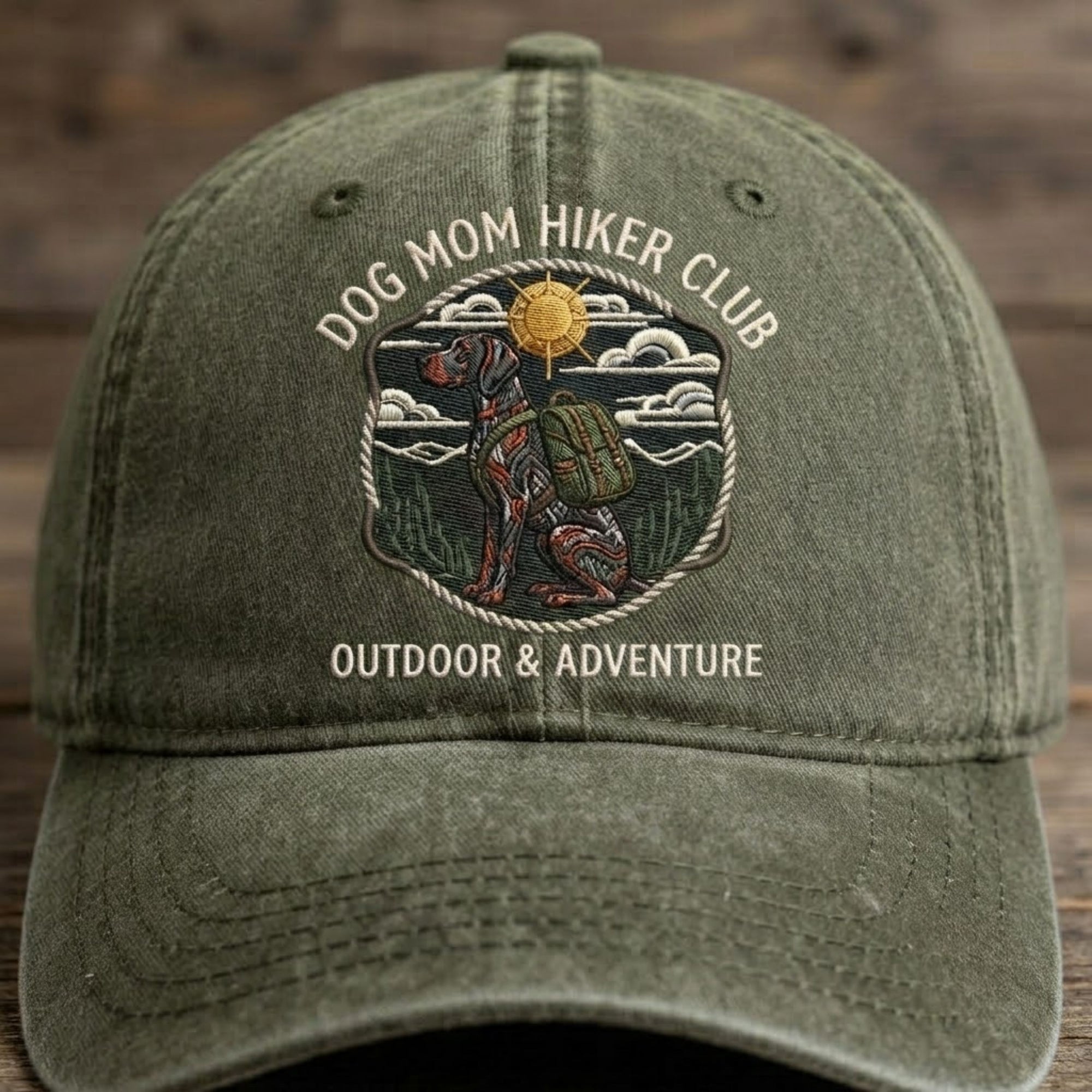 Dog Mom Hiker Club Embroidered Baseball Cap - Outdoor Adventure Hat for Dog Lovers & Hiking Moms