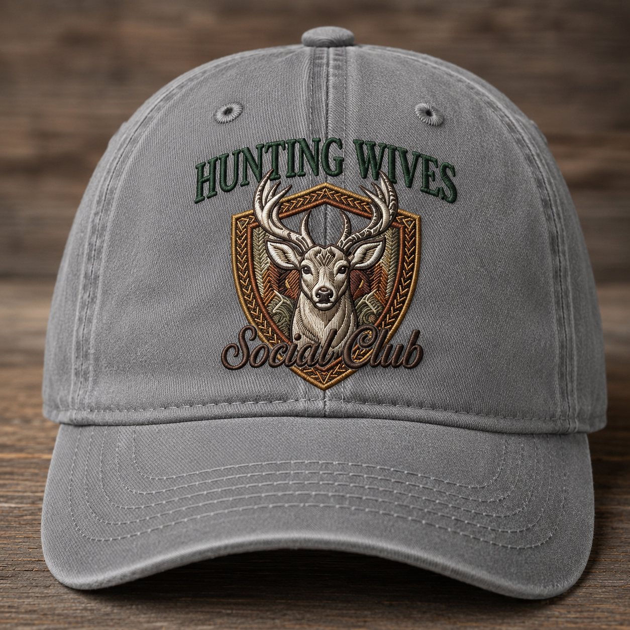 Hunting Wives Social Club Embroidered Baseball Cap - Vintage Deer Hunting Hat