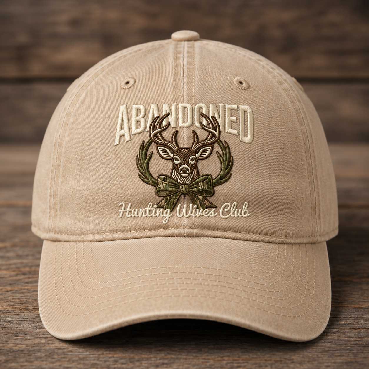 Abandoned Hunting Wives Club Embroidered Baseball Cap - Vintage Deer Hunting Hat